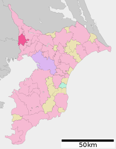 千葉県における松戸市の位置