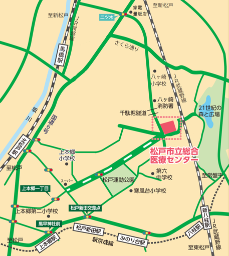 松戸市内の略図