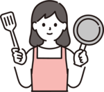 料理をしているイラスト