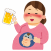 お酒を飲む妊婦のイラスト