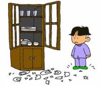 食器が割れている様子のイラスト