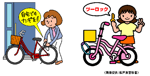 自転車の施錠についてのイラスト