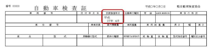 最初の新規検査年月日は、自動車検証の「初度検査年月」欄で確認できます。