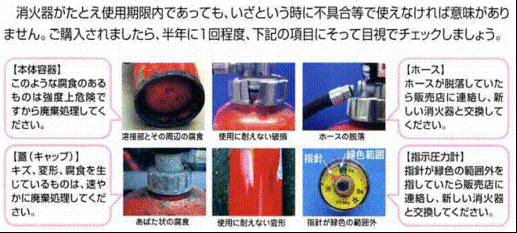 消火器の注意事項