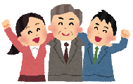 仲が良い会社員のイラスト