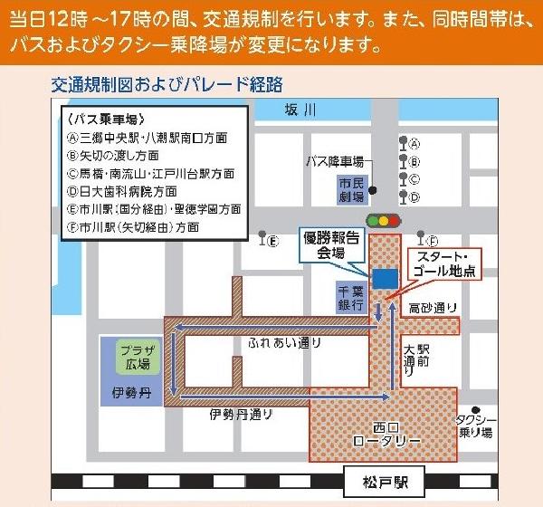 交通規制図およびパレード経路の図