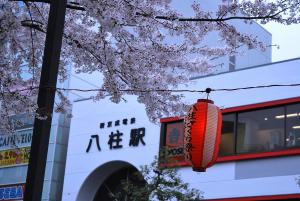 八柱さくら祭りの写真（桜と駅）