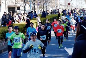 10キロメートルの部の沿道