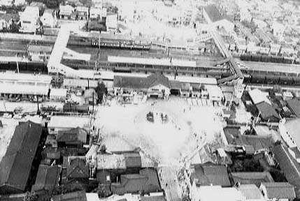 昭和39年、上空から見た松戸駅周辺