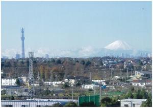 富士山とスカイツリーの写真