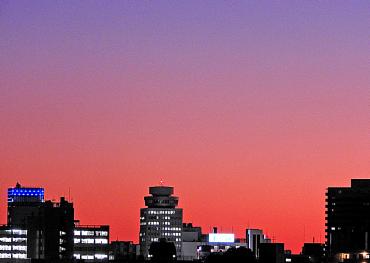松戸駅周辺市街地の夕景