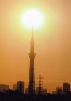 栗山浄水場から江戸川の対岸の葛飾区柴又方向