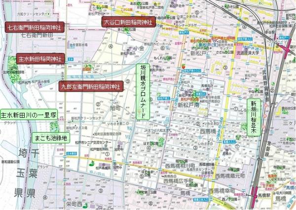 新松戸地域の地図画像