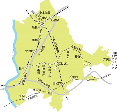 松戸市の交通地図画像