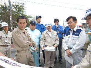 諸橋省明副知事による市内被災状況視察1