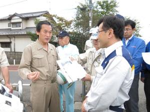 諸橋省明副知事による市内被災状況視察2