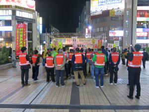 歓楽街対策キャンペーン及びパトロール出動式の様子