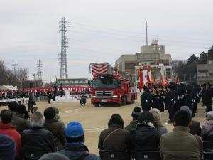 平成31年松戸市消防出初式消防車両入場の様子