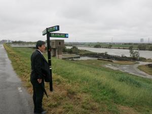 記録的短時間大雨情報発表後の江戸川視察