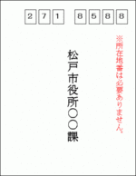 個別郵便番号を利用した記載例