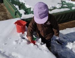 雪で遊ぶ子どもの画像