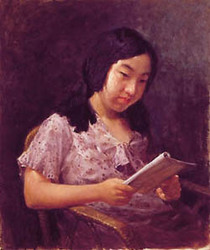 本を読む少女、弘子像(昭和11年)
